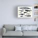 Rosecliff Heights Victoria Barnes "Whale Chart III" Canvas Art Canvas, Cotton in White/Black | 35 H x 47 W x 2 D in | Wayfair