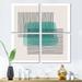 Orren Ellis Minimal Geometric Lines & Squares I - Modern Canvas Wall Art Print 4 Piece Set Canvas in Black/Green/White | Wayfair