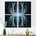 Rosdorf Park Glowing Fabulous Fractal Art - Abstract Canvas Wall Art Print 4 Piece Set Canvas in Blue | 32 H x 32 W x 1 D in | Wayfair