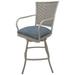 Longshore Tides Alexeia Patio Bar Stool w/ Cushion, Metal in Black | 35 H x 22 W in | Wayfair BE2B58A1AB204A69AA96295772975370