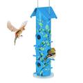 Kingsyard Metal Bird Feeder For Outside, Hanging Tube Birdfeeder w/ 6 Feeding Ports, 14 Inch, Durable & Weatherproof | 13.8 H x 5 W x 5 D in | Wayfair