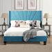 Ebern Designs Elegant Design Queen Size Velvet Platform Bed w/ Headboard, Suit For Bedroom Wood & /Upholstered/Velvet in Brown | Wayfair