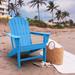 Rosecliff Heights Backadine Plastic Adirondack Chair in Blue | 36.4 H x 33.07 W x 31.1 D in | Wayfair 7353D6CEE80C4038900C533D7A979A5E