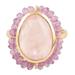 '18k Gold-Plated Cocktail Ring with 6-Carat Rose Quartz Gem'