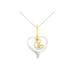 Women's Yellow & White Gold Diamond Accented Round Cut Diamond Swirl Open Heart Pendant Necklace by Haus of Brilliance in Yellow White Gold