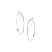 Women's Sterling Silver Diamond Accent Medium D Hoops Earrings by Haus of Brilliance in White