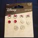 Disney Accessories | Disney Mini Earring Set Nwt | Color: Red/Silver | Size: .75in Or Less