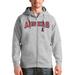 Men's Antigua Heather Gray Los Angeles Angels Team Logo Victory Full-Zip Hoodie