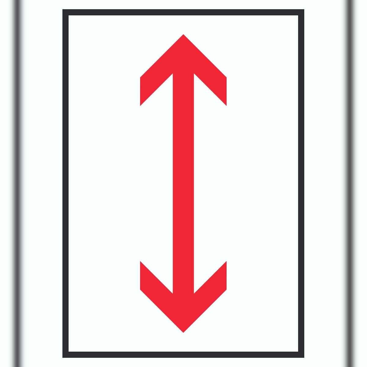 Richtungspfeil hoch runter Schild hochkant rot weiss schwarz Pfeil A1 (594x841mm) Image