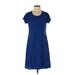 Isaac Mizrahi LIVE! Casual Dress - A-Line: Blue Solid Dresses - Women's Size 2X-Small