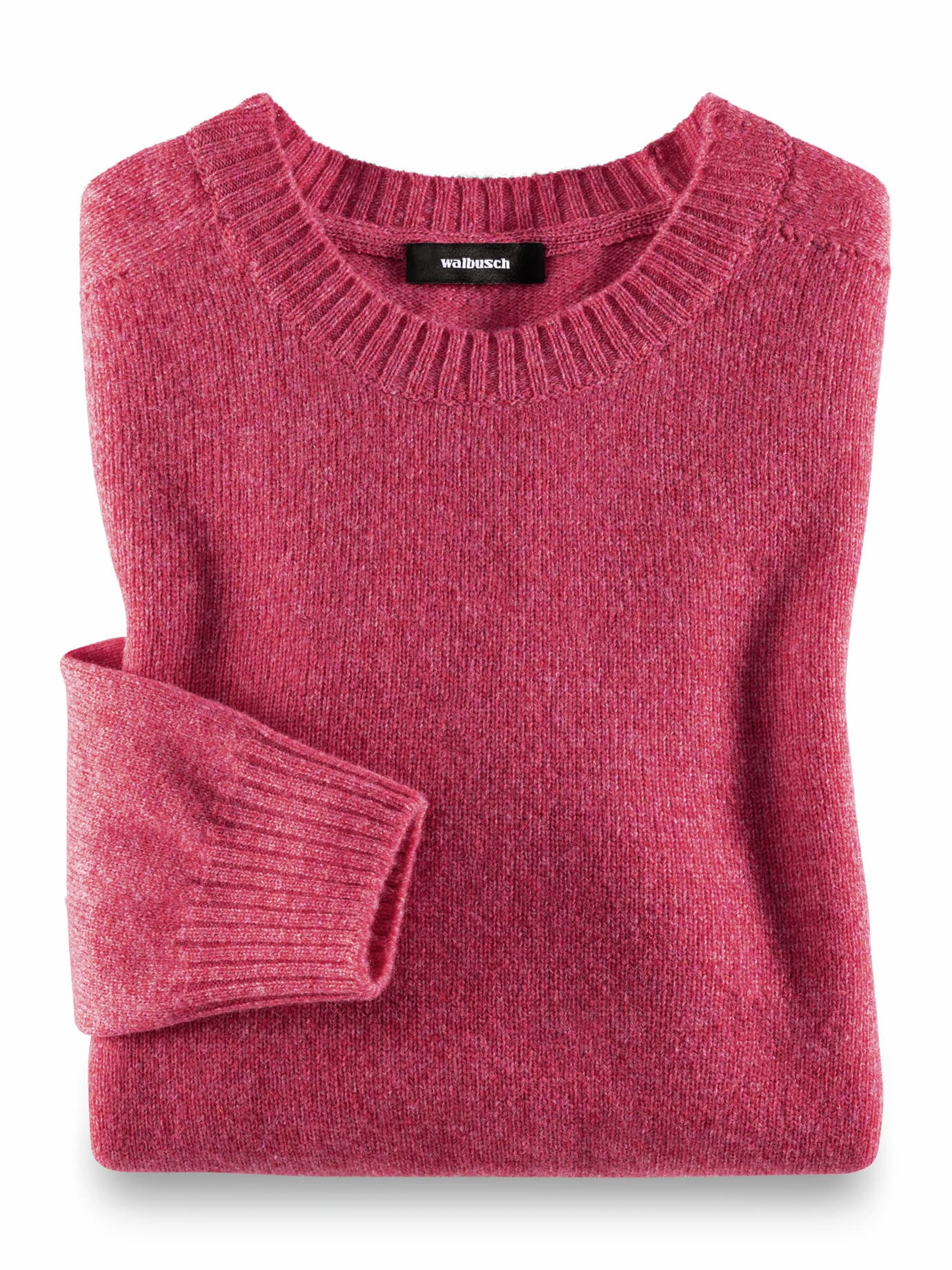 Walbusch Herren Nahtlos Pullover Merino Ultrafein einfarbig Hibiskus