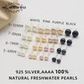 GLSEEVO-Boucles d'oreilles en argent 925 avec perles naturelles pour femme accessoires de mode