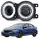 Assemblage de phares antibrouillard pour Honda Civic phare LED Angel Eye DRL feux diurnes type R