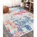 JONATHAN Y Indoor Rugs Blue/Multi - Blue & Red Sunset Modern Abstract Rug
