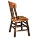 Set of 2 Hickory Log Panel Back Side Chairs