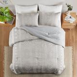 3 Piece Reversible Pintuck Pinch Pleat Bohemia and Tufted Clipped Comforter Set