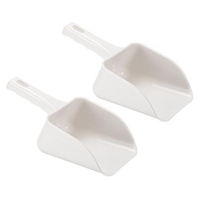 2Pcs Ice Scoop ABS 9.06x3.54" Small Ice Maker Flour Cereal Sugar Handle Shovel - White