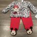 Disney Matching Sets | Disney Baby Minnie Mouse Fleece 2 Pc. Outfit New Girls Sz 6/9m | Color: Black/Red | Size: 6-9mb