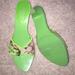 Coach Shoes | Coach "Grass" Wooden Signature Sandals (10) New | Color: Green | Size: 10