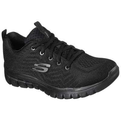 Sneaker SKECHERS "GRACEFUL - GET CONNECTED", Damen, Gr. 35, schwarz, Textil, sportlich, Schuhe, in Schuhweite G (weit), 