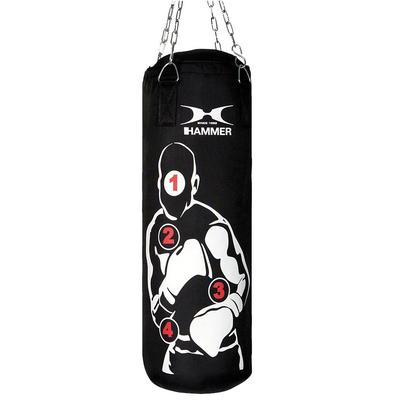 Boxsack HAMMER "Sparring Pro" Boxsäcke Gr. B/H/L: 30cm x 80cm x 100cm, schwarz (schwarz/weiß)