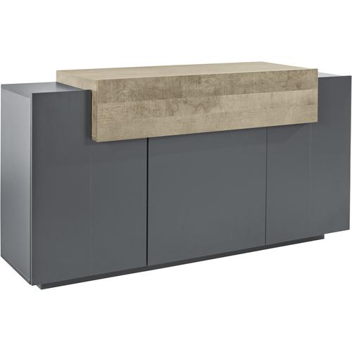 „Sideboard TECNOS „“Coro““ Sideboards Gr. B/H/T: 160 cm x 85,6 cm x 45 cm, grau (anthrazit matt, oak) Sideboards Breite ca. 160 cm“