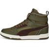 Sneaker PUMA "RBD GAME WTR", Damen, Gr. 42, grün (deep olive, schwarz chocolate, puma team gold), Leder, sportlich, Schuhe, Sneakerboots, Winterschuhe