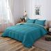 DOMDEC All Season Down Alternative Quilted Comforter Set-Reversible Bedding Set-Machine Washable in Blue | King Comforter + 2 King Shams | Wayfair