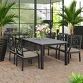 Kathy Ireland Homes and Gardens Madison Ave. 5 PC Aluminum/Concrete Rectangular Outdoor Dining Set Stone/Concrete | 60 W x 36 D in | Wayfair