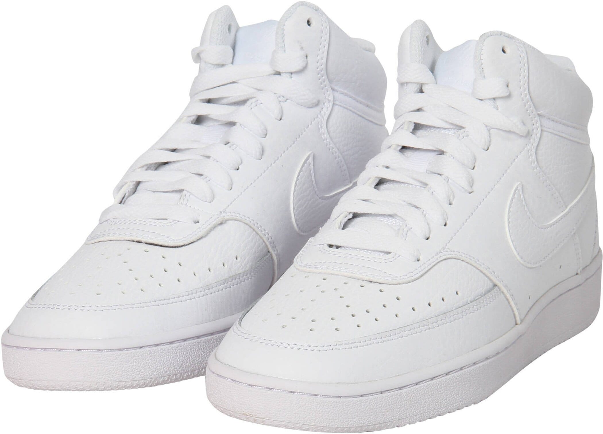 Sneaker NIKE SPORTSWEAR "Wmns Court Vision Mid", Damen, Gr. 41, weiß, Leder, Schuhe Sneaker, Design auf den Spuren des Air Force 1