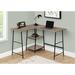 Inbox Zero Computer Desk, Home Office, Corner, Storage Shelves, 48"L, L Shape, Work, Laptop, Metal, Brown Wood/Metal in Black/Brown/Gray | Wayfair