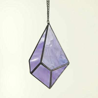 Stained Glass Gemstone Suncatcher - Amethyst