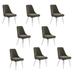 Lasher Grey and Chrome Metal Leg Dining Chairs (Set of 8)