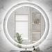 Large LED Bathroom Mirror Round Dual Light Frameless Vanity Anti-Fog