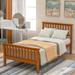 Twin Size Pine Wood Platform Bed with Slats Design Headboard, Footboard and Extra Support Legs