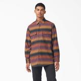 Dickies Men's Long Sleeve Flannel Shirt - Wine Blanket Stripe Size 4Xl (WL657)