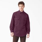 Dickies Men's Long Sleeve Flannel-Lined Duck Shirt - Grape Wine Size 2Xl (WL658)