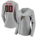 Women's Fanatics Branded Gray Atlanta Falcons Team Authentic Custom Long Sleeve V-Neck T-Shirt