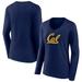 Women's Fanatics Branded Navy Cal Bears Logo Long Sleeve V-Neck T-Shirt