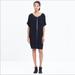 Madewell Dresses | Madewell Black Leather Edged Easy Shirt Dress | Color: Black | Size: Xxs