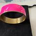 J. Crew Jewelry | Jcrew Bright Pink Enamel And Gold Wide Bangle | Color: Gold/Pink | Size: Os