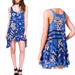 Free People Dresses | Intimately Free People Voile And Lace Trapeze Slip Blue Floral | Color: Blue/Yellow | Size: S