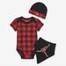 Nike Matching Sets | 3 Piece Nike Jordan Baby Boys Outfit / Gift Set | Color: Black/Red | Size: 0-6 Months