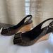 Louis Vuitton Shoes | Louis Vuitton Wedges Monogram Leather Brown Mules Heels 36.5-6 Open Toe Sandals | Color: Brown/Tan | Size: 36.5eu