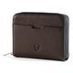 Vaultskin Mayfair Minimalist Leather Zipper Wallet. Small RFID-Blocking Multi-Card Holder with Coin Compartment (Brown)