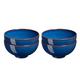 Denby - Imperial Blue Rice Bowls Set of 4 - Dishwasher Microwave Safe Crockery 480ml 13cm - Royal Blue Ceramic Stoneware Tableware - Chip & Crack Resistant Soup Bowls