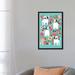East Urban Home French Bulldog Floral Collage Graphic Art on Wrapped Canvas Metal in Blue/Green/White | 48 H x 32 W in | Wayfair