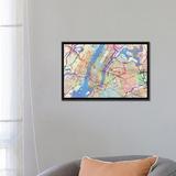 East Urban Home Urban Rainbow Street Map Series: New York City, New York, USA Graphic Art on Wrapped Canvas, in Green/White | Wayfair