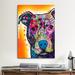 Harriet Bee 'Heart U Pit Bull' Graphic Art on Canvas Metal in Black/Orange/Pink | 40 H x 26 W x 1.5 D in | Wayfair VVRE3934 42730643