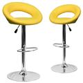 Flash Furniture Moderner Vinyl, abgerundete Rückseite, verstellbar 2 Pack gelb